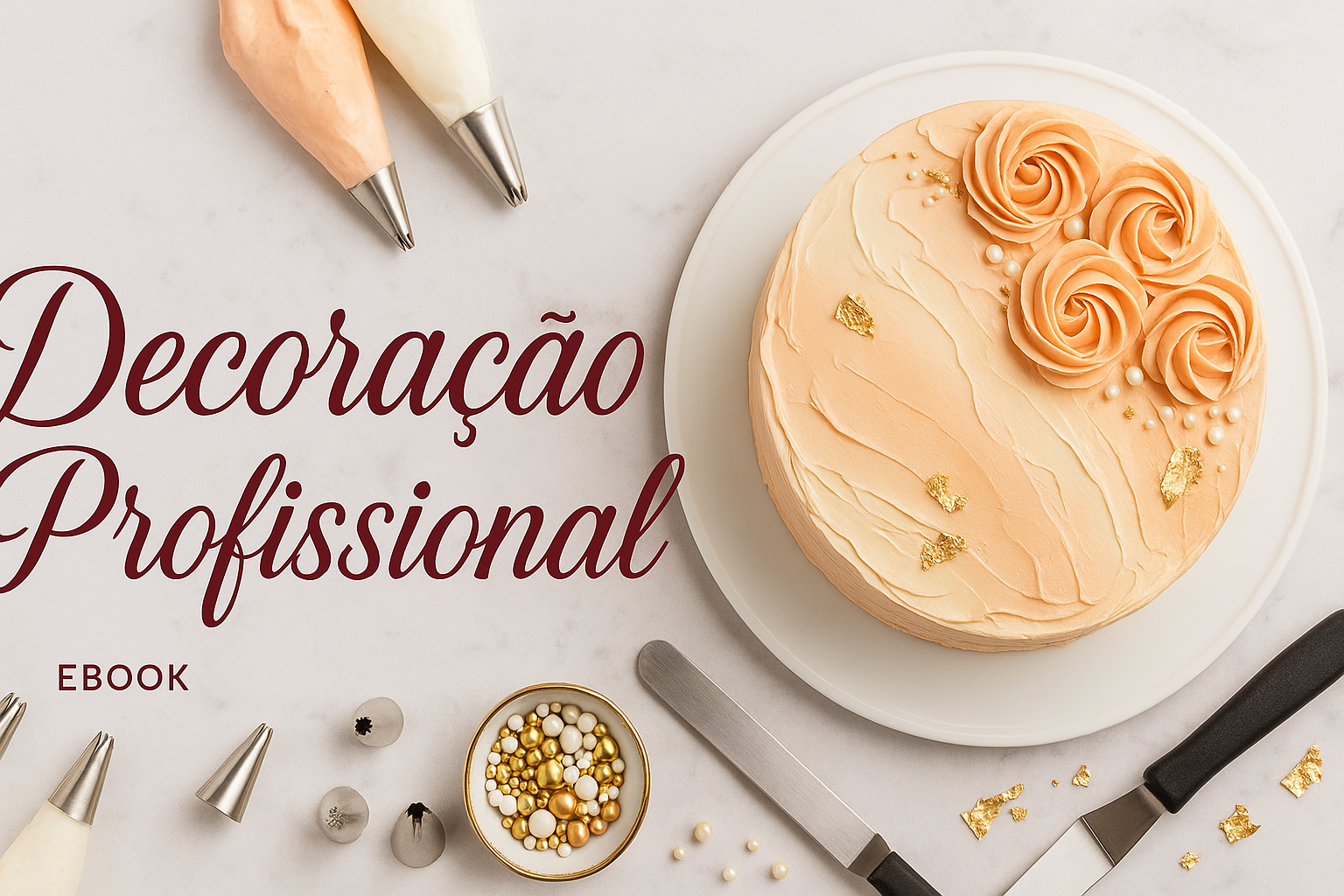 Capa do E-book Decoração Profissional com Chantinho e Buttercream